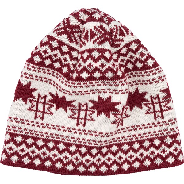 Vlnená čiapka s nórskym vzorom Vlnka V42 červená 50220566