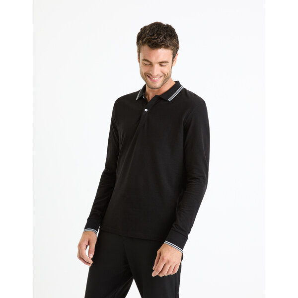 Čierne pánske basic polo tričko Celio Decolml 50663253