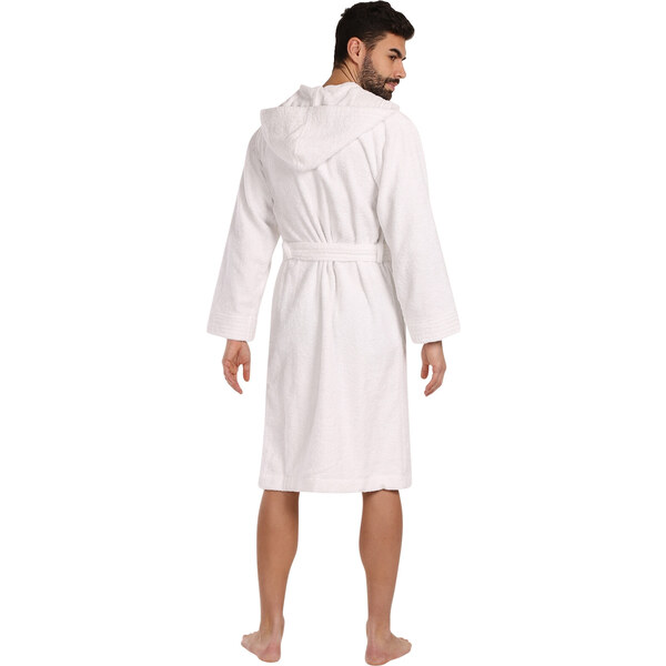 Pánsky župan s kapucňou L&L bielý (2104) 48132001