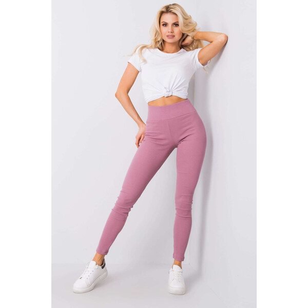 Glara Bavlnené legíny s drobným rebrovaním 48137187