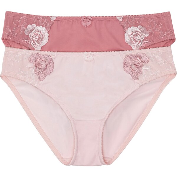 bonprix Nohavičky s výšivkou (2 ks v balení), farba ružová 44733368