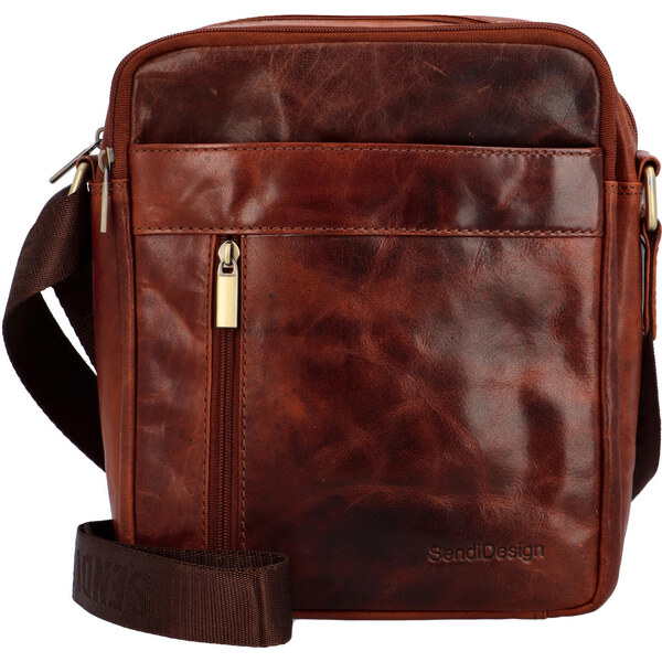 Pánska kožená taška cez plece hnedá - SendiDesign Lennon B hnedá 56864334