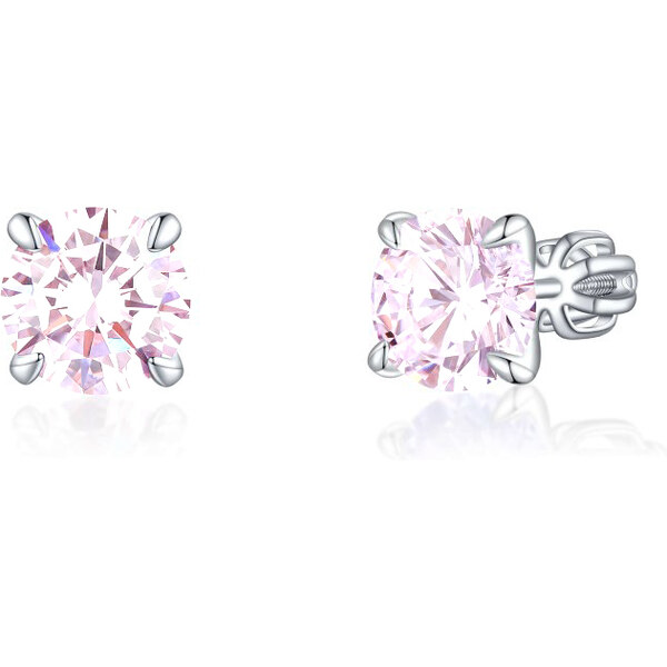 Olivie Strieborné 8mm náušnice PIPPI PINK 7972 47000890