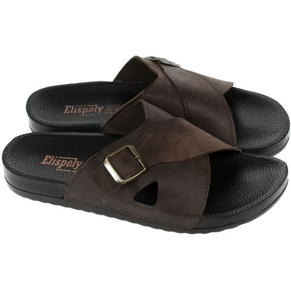 JOHN-C Pánske hnedé šľapky BENNY 48176488