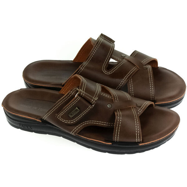 JOHN-C Pánske hnedé šľapky GILMOUR 48176487