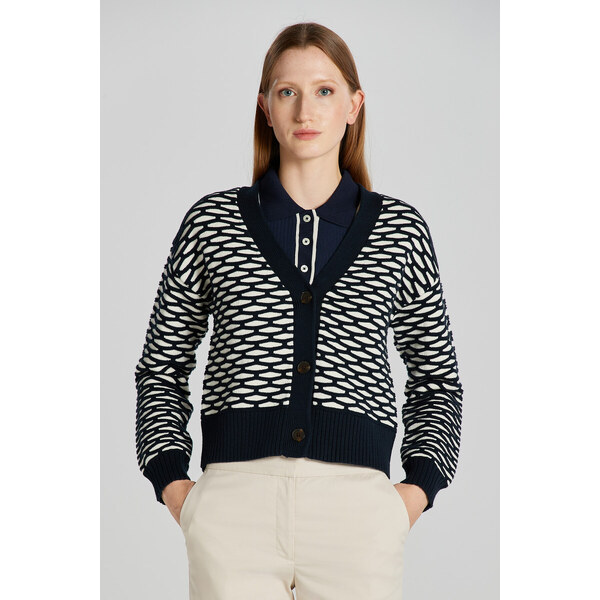 KARDIGÁN GANT INTARSIA CARDIGAN EVENING BLUE 47419388