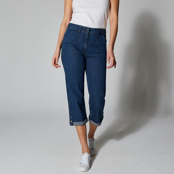 7/8 rovné nohavice s nastaviteľnou dĺžkou modrá 052 Blancheporte 52714641