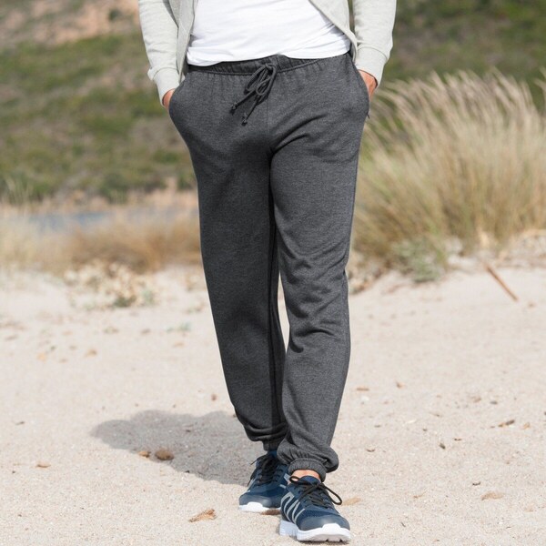 Nohavice z česaného moltonu s pružnými lemami antracitová 038 59091216