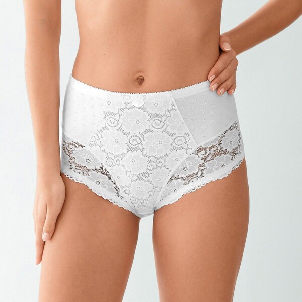 Sťahujúce čipkované nohavičky, súprava 2 ks 2xbiela 040 Blancheporte 49355581