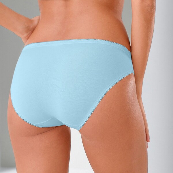 Súprava 3 midi nohavičiek z pružnej bavlny s čipkou nebes. modrá 48518626