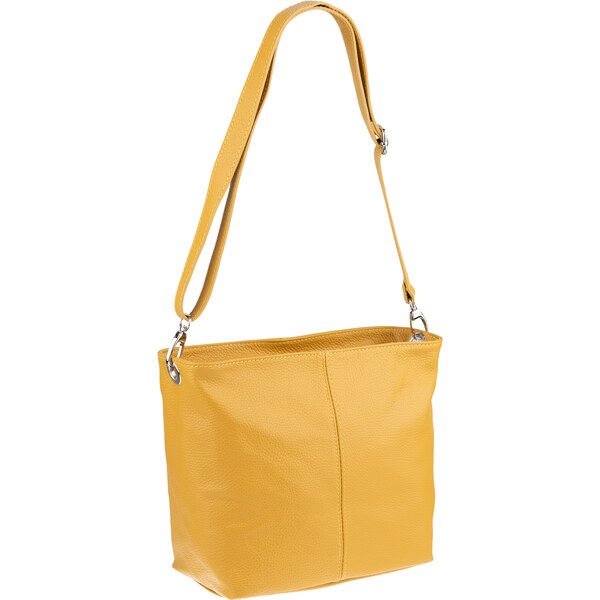 Žltá kožená talianska crossbody kabelka Prisca Gialla Scura 35419321