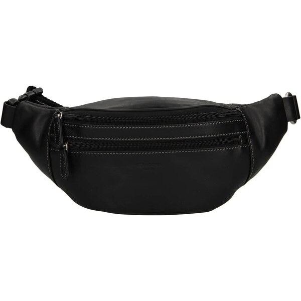 Hexagona Pánske kožené ľadvinka Hexagon Oliver - čierna 48226183