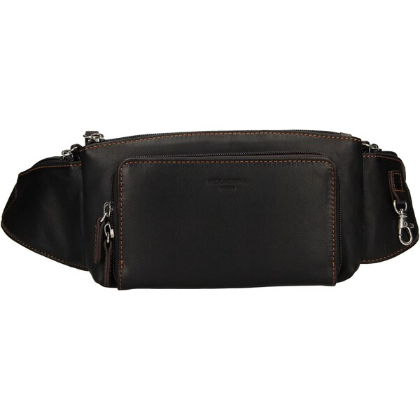 Hexagona Pánske kožené ľadvinka Hexagon Harry - hnedá 48226185