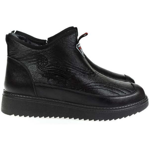 JOHN-C Dámske kožené čierne poltopánky GLORIAS 48263086