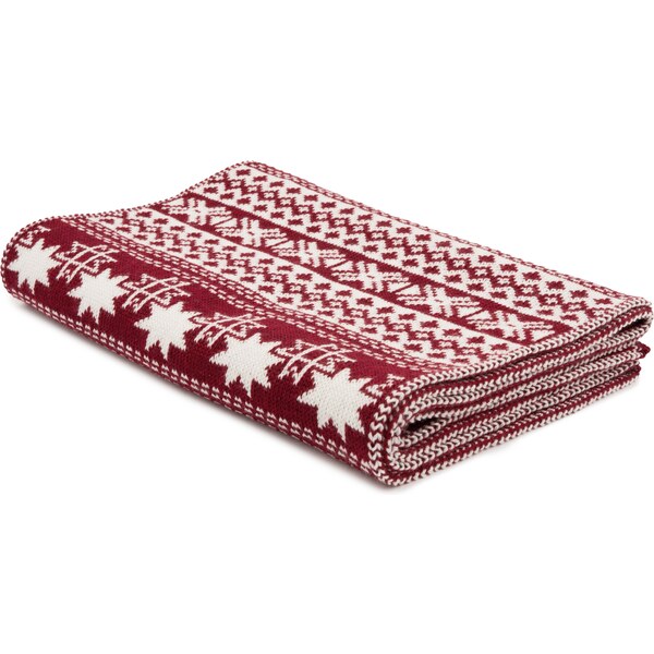 Vlnený šál s nórskym vzorom Vlnka B08 červená veľkosti oblečenia Uni 48358005