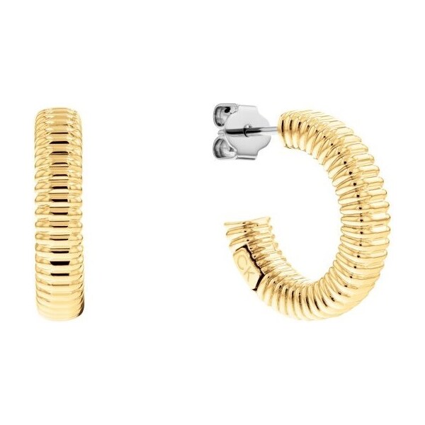 Calvin Klein Módne pozlátené kruhové náušnice Playful Repetition 66579590