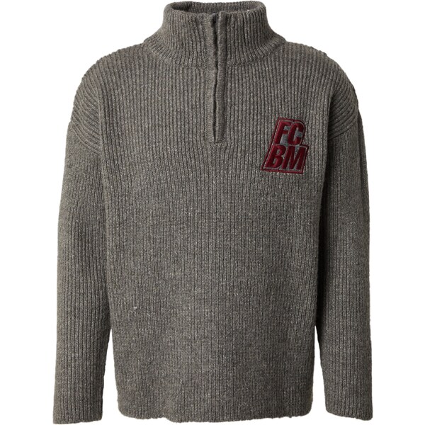 FCBM Sveter Carl sivá melírovaná / čerešňová 54261823