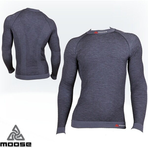 BASE MERINO TEE MEN teplá športová termobielizeň Moose Sivá XS / S 1 48327453