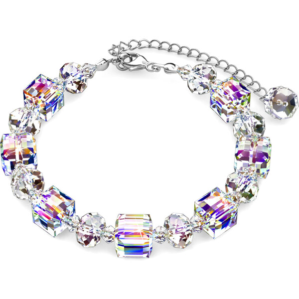 Royal Fashion pozlátený náramok so Swarovski kryštálmi 18k bielym 54139884