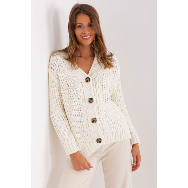 Glara Prepienací vlnený sveter s velkými gombíkmi 48362486