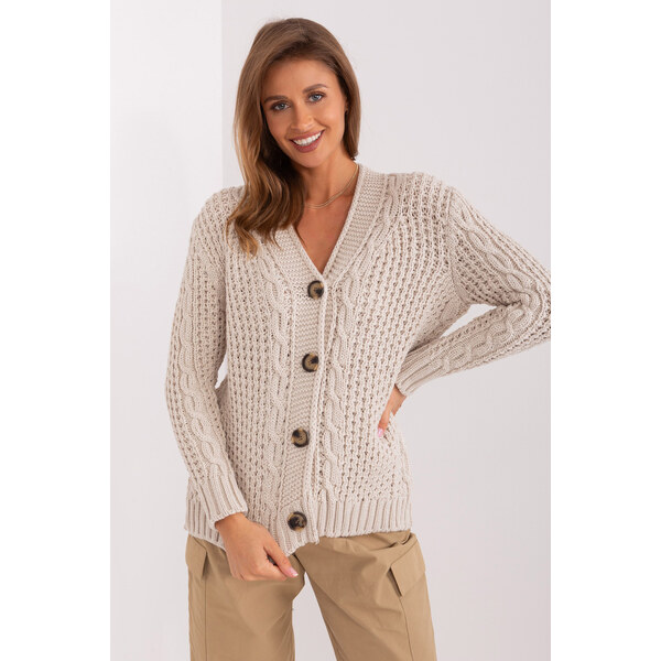 Glara Prepienací vlnený sveter s velkými gombíkmi 48362487