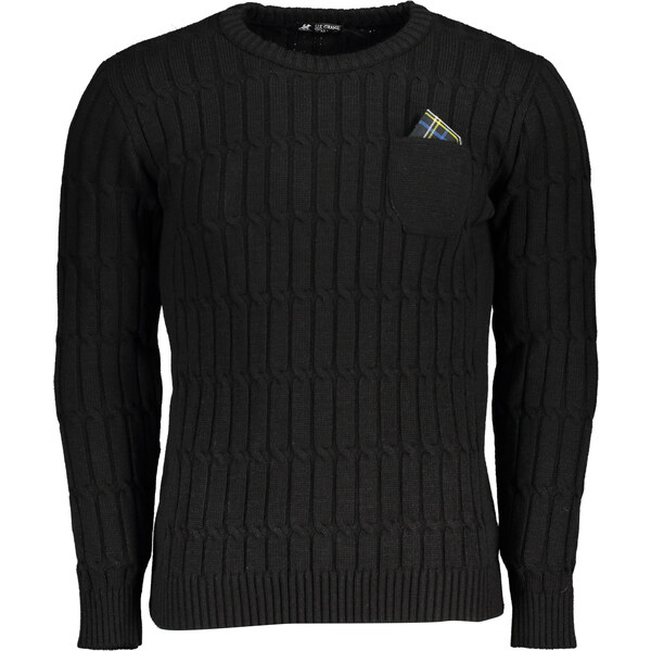 U.S. GRAND Pánsky čierny sveter US Grand Polo 64707487