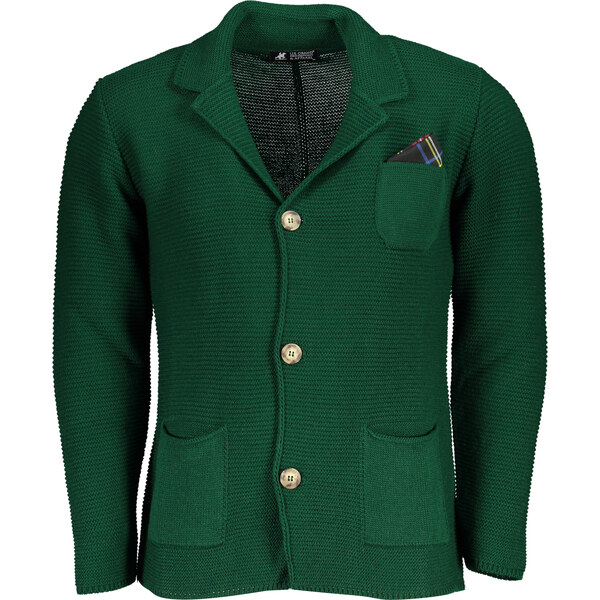 U.S. GRAND Zelený pánsky sveter na zapínanie 67094006