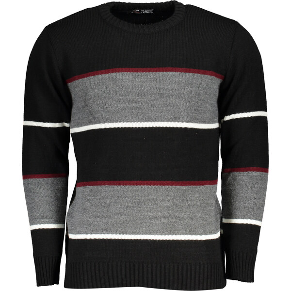 U.S. GRAND Pánsky čierny sveter US Grand Polo 64702740