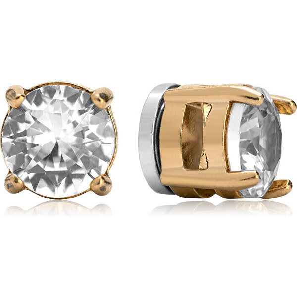 Troli Pozlátené náušnice s magnetom a čírymi kryštálmi 2v1 (pecky, 66587596