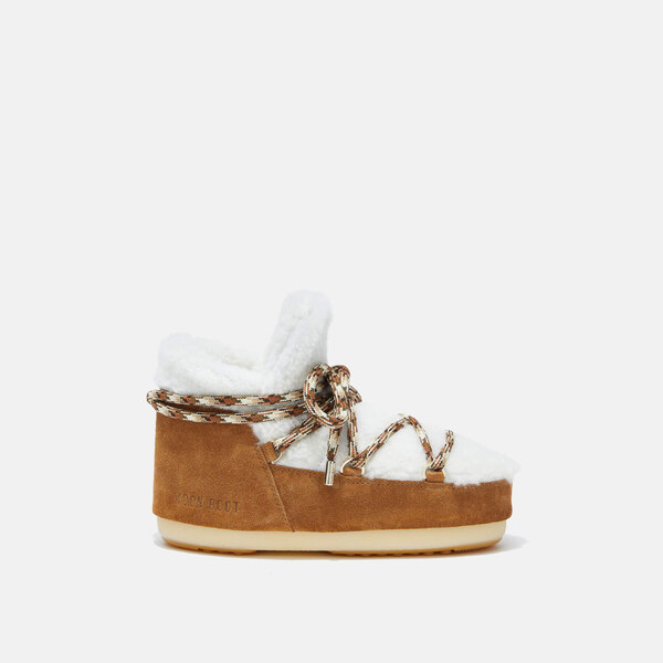 Dámske hnedo-biele snehule Moon Boot Pumps Shearling 65262224