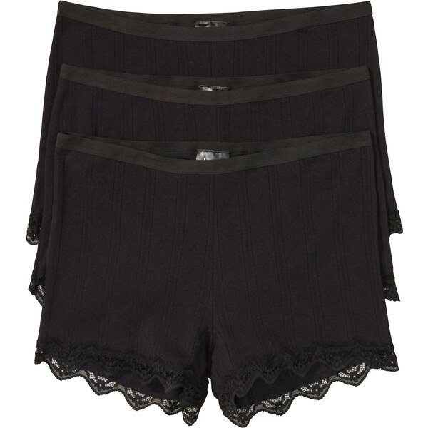 bonprix Boxerky, dámske (3 ks v balení) s čipkou, farba čierna 48374137