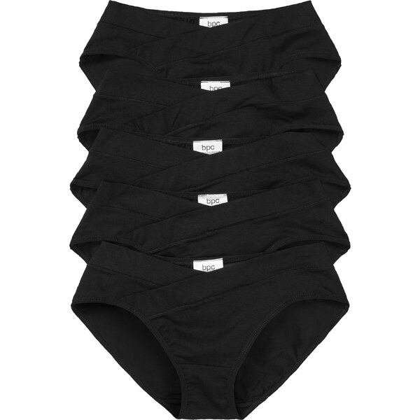 bonprix Nohavičky s V-strihom (5 ks v balení), farba čierna 48374127