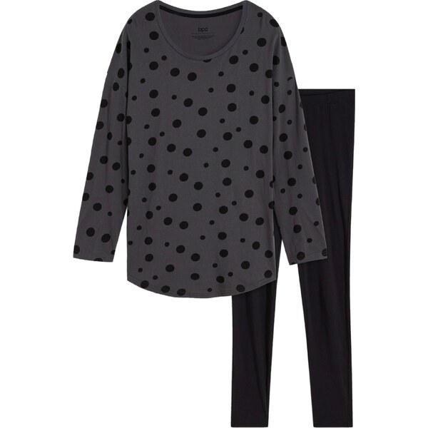 bonprix Pyžamo oversize s legínmi, farba šedá 48374189