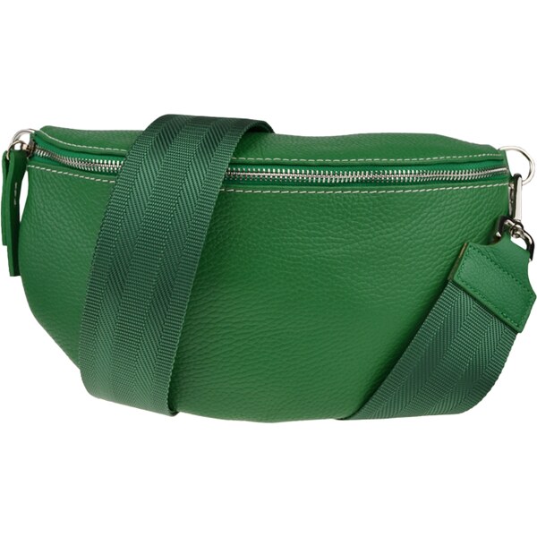 Zelená kožená talianska crossbody kabelka Reni Grande Verde s 48385934