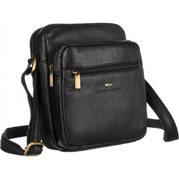 Peterson Pánska kožená taška cez rameno čierna (GT210) 48419189