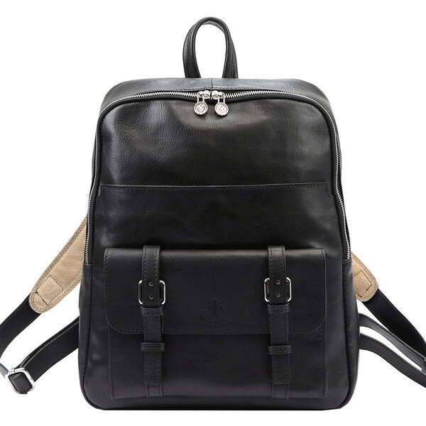 Florence 2006-2 čierny veľký kožený taliansky ruksak 12l 48433468