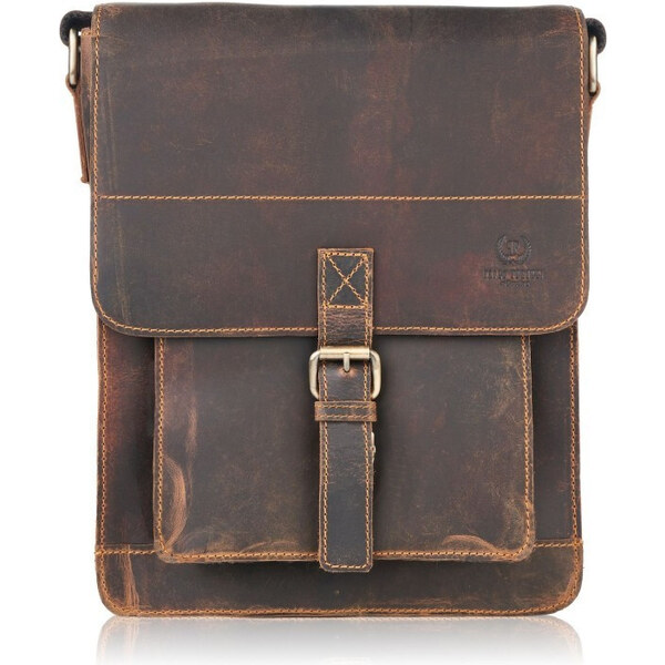 PAOLO PERUZZI Pánska Vintage taška cez rameno T-91-HBR | hnedá T-91 48444824