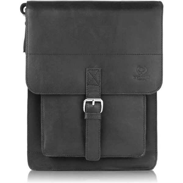 PAOLO PERUZZI Pánska Vintage taška cez rameno T-91-HBL | čierna T-91 48444825