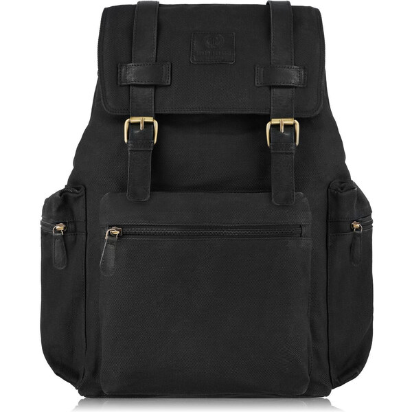 PAOLO PERUZZI Veľký pánsky batoh do práce SI-02-BL | čierna SI-02-BL 48444833