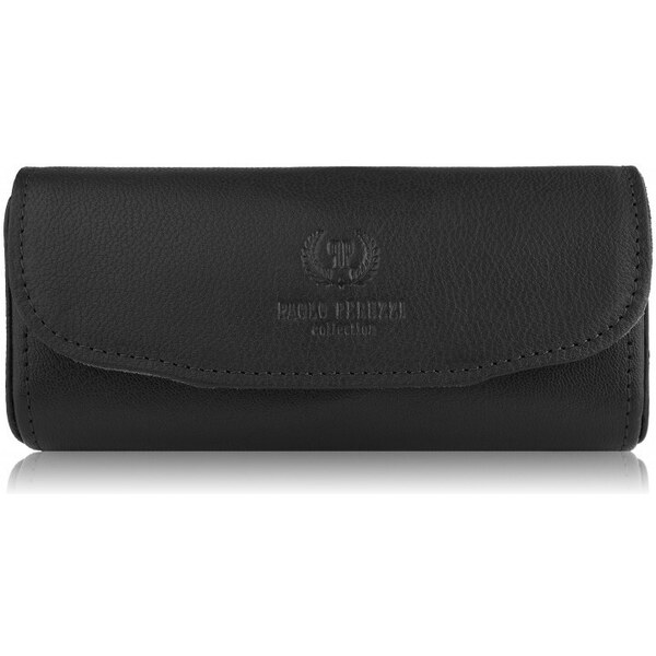 PAOLO PERUZZI Kožené puzdro na okuliare T-83-BL | čierna T-83-BL 48491758