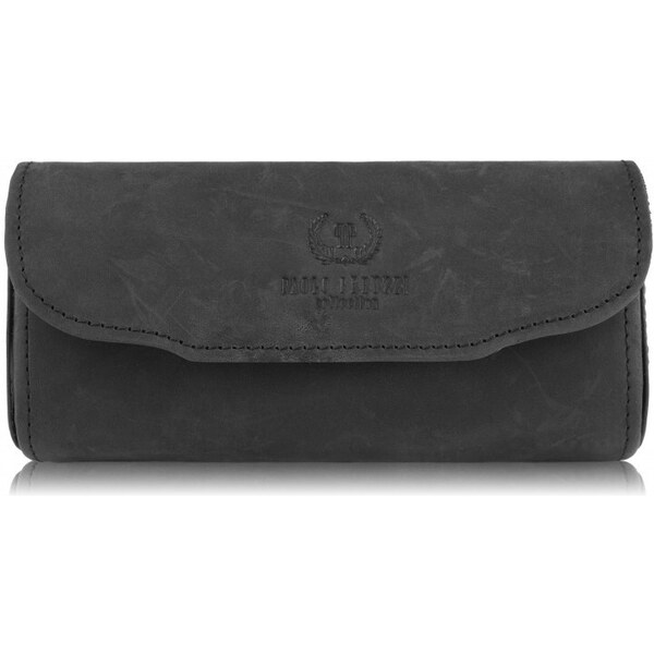 PAOLO PERUZZI Kožené puzdro na okuliare T-83-HBL | čierna T-83-HBL 48491753