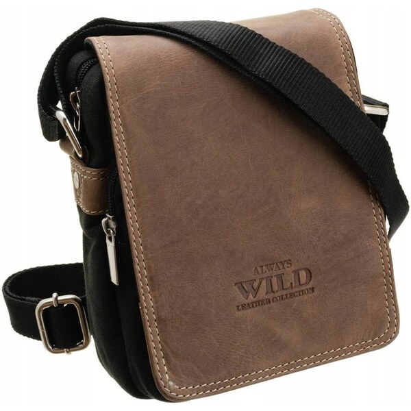 Trendy pánska tmavo hnedá taška cez plece WILD 48514162