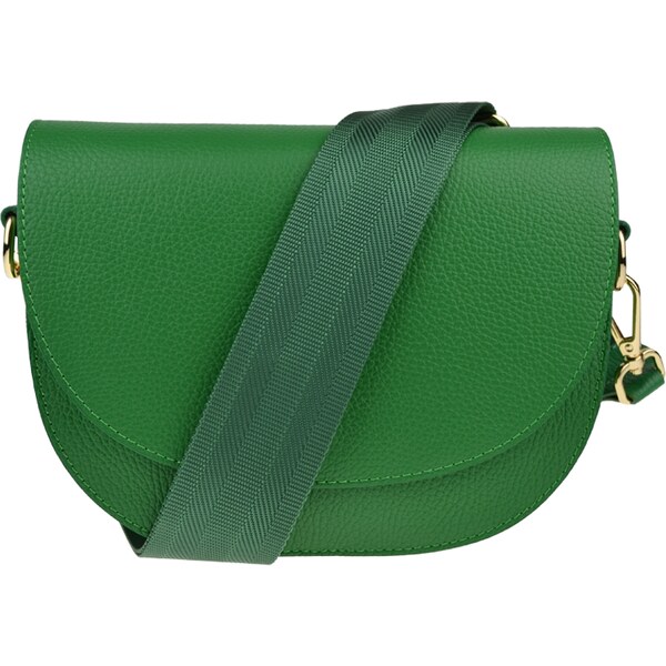 Zelená kožená talianska crossbody kabelka Ramona Verde s prídavným 48517346