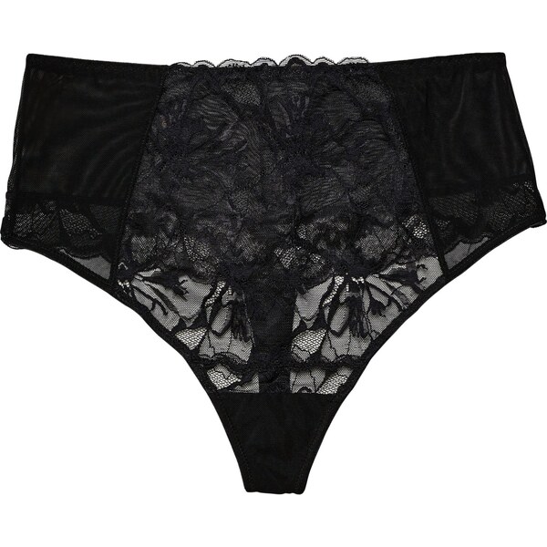 bonprix Vysoké stringové nohavičky z čipky, farba čierna 48517849