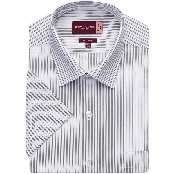 Prúžkovaná pánska košeľa Roccella Classic Fit krátky rukáv Brook 62678575