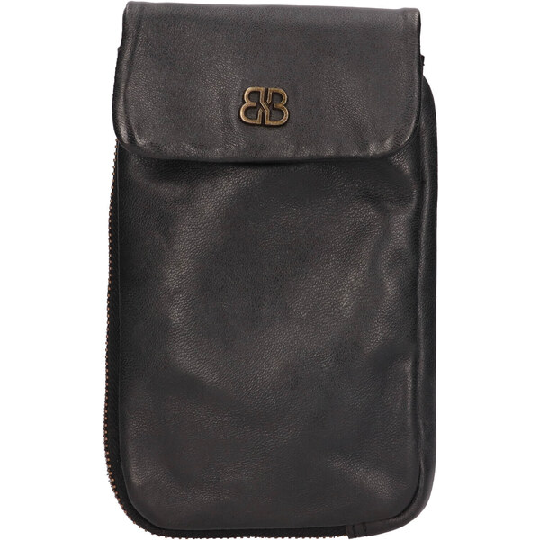 Dámska kožená kabelka na telefón a doklady Bellicci Dorett - čierna 49199276