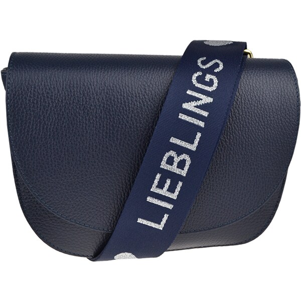 Modrá kožená talianska crossbody kabelka Ramona Blu s prídavným pruhom 48615548