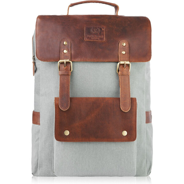 PAOLO PERUZZI Pánsky batoh na notebook SI-03-BU | šedá SI-03-BU 48640442