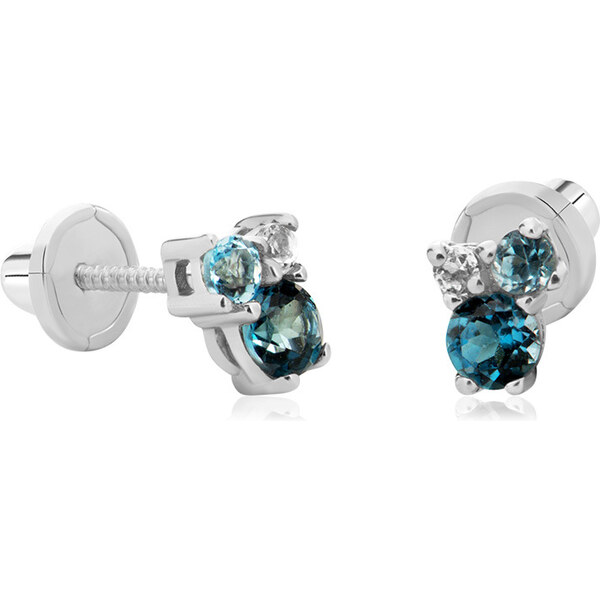 Brilio Minimalistické náušnice z bieleho zlata s topazmi 14/839.201 66587538