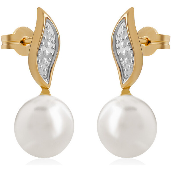 Brilio Elegantné bicolor náušnice zo zlata 14/230.822/3P 66591510